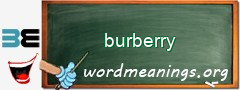 WordMeaning blackboard for burberry